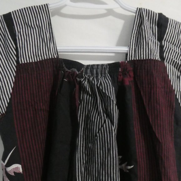 Handmade Patchwork Floral and Stripe Short Sleeve Square Neck Dress | BNWOT - Picture 10 of 14